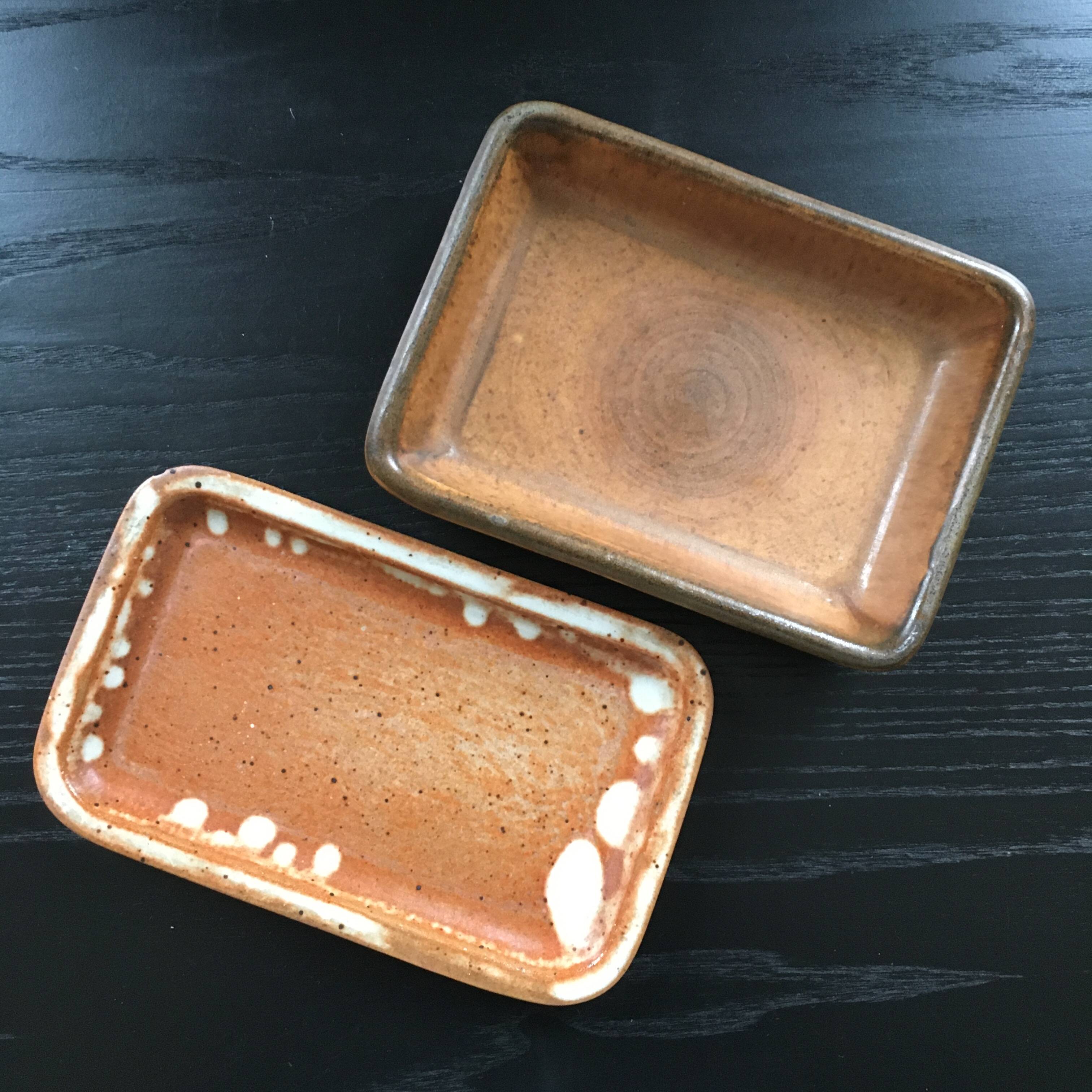 Set of 2 antique butter dishes