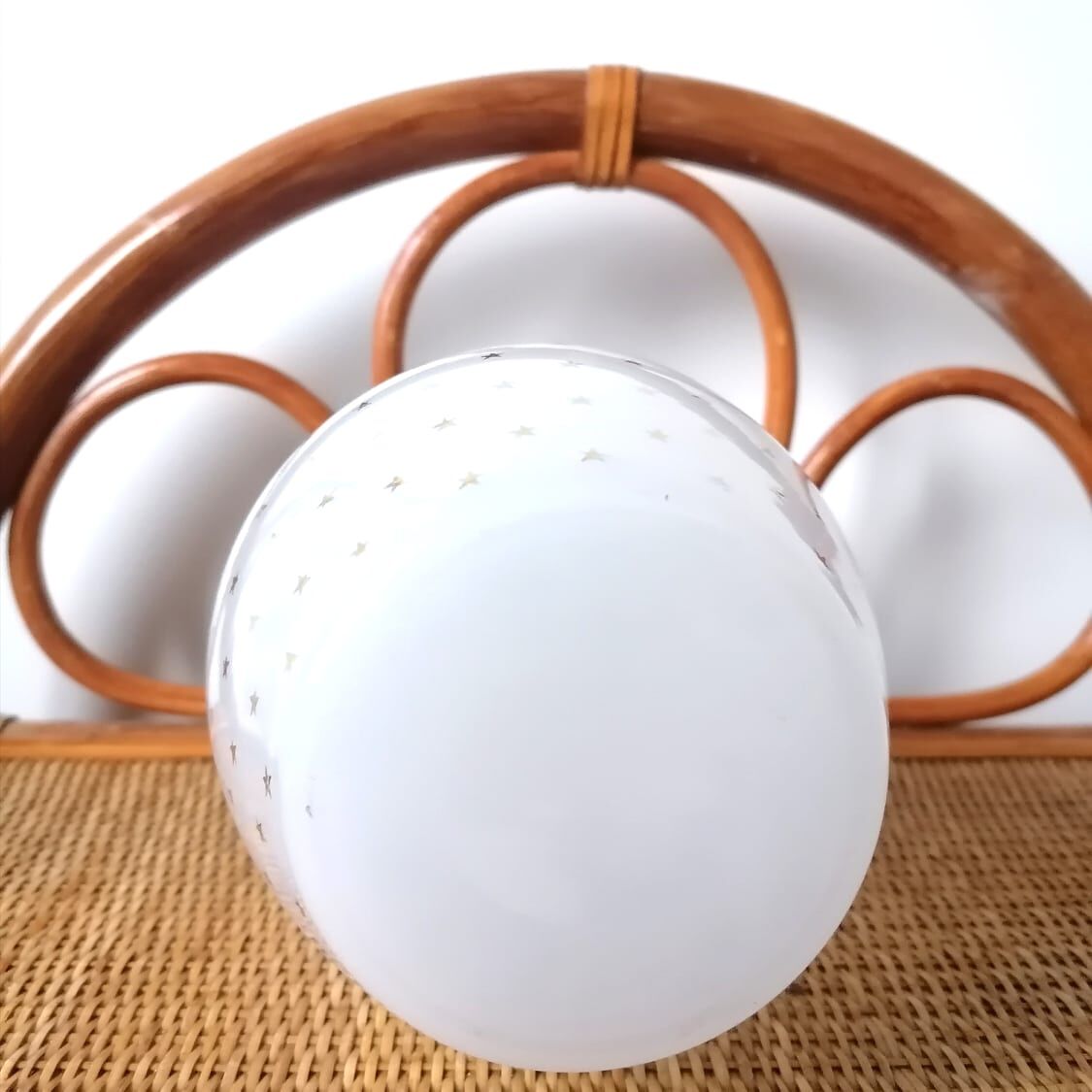 Opaline glass vase with stars