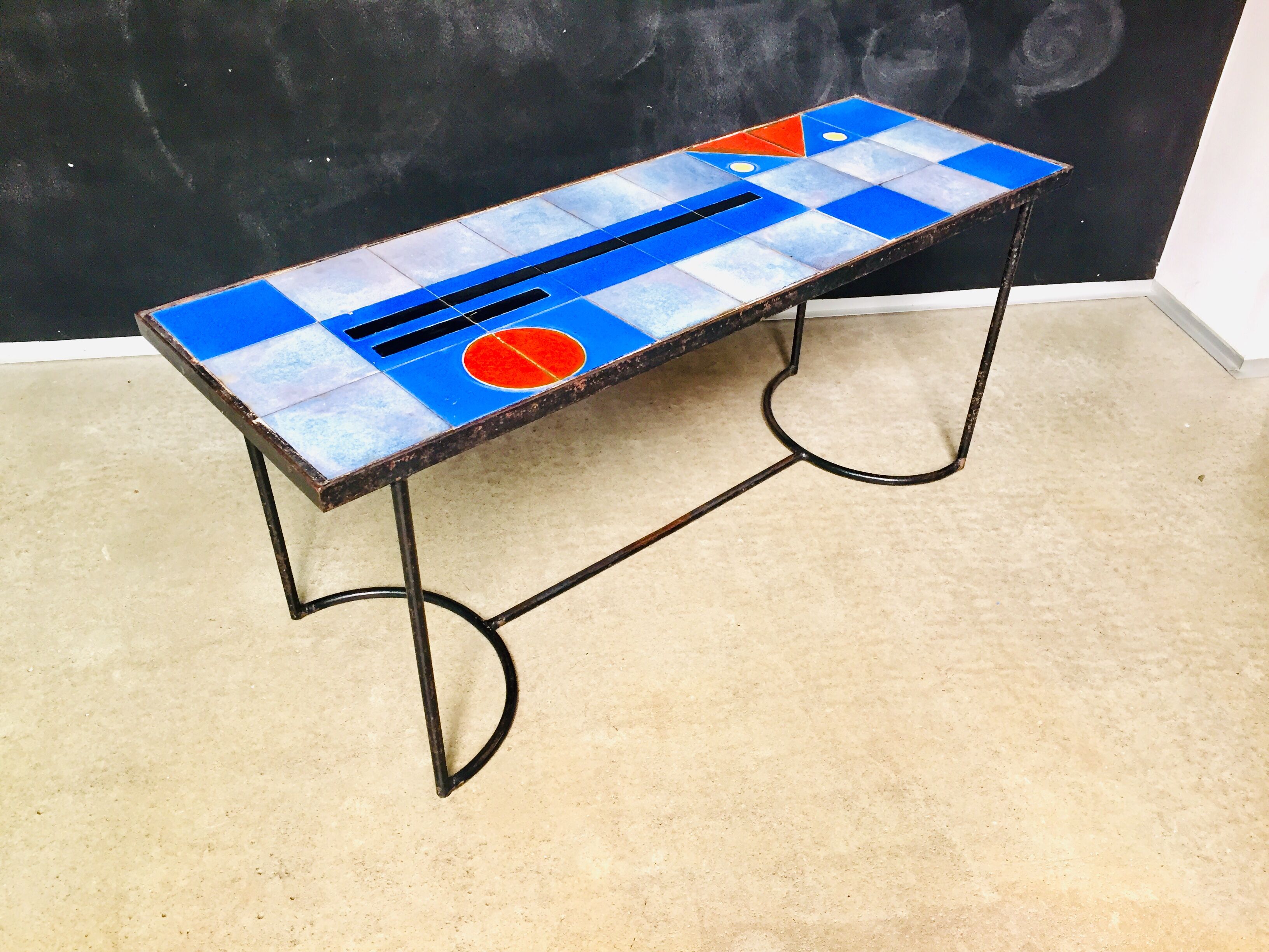 Ceramic coffee table signed