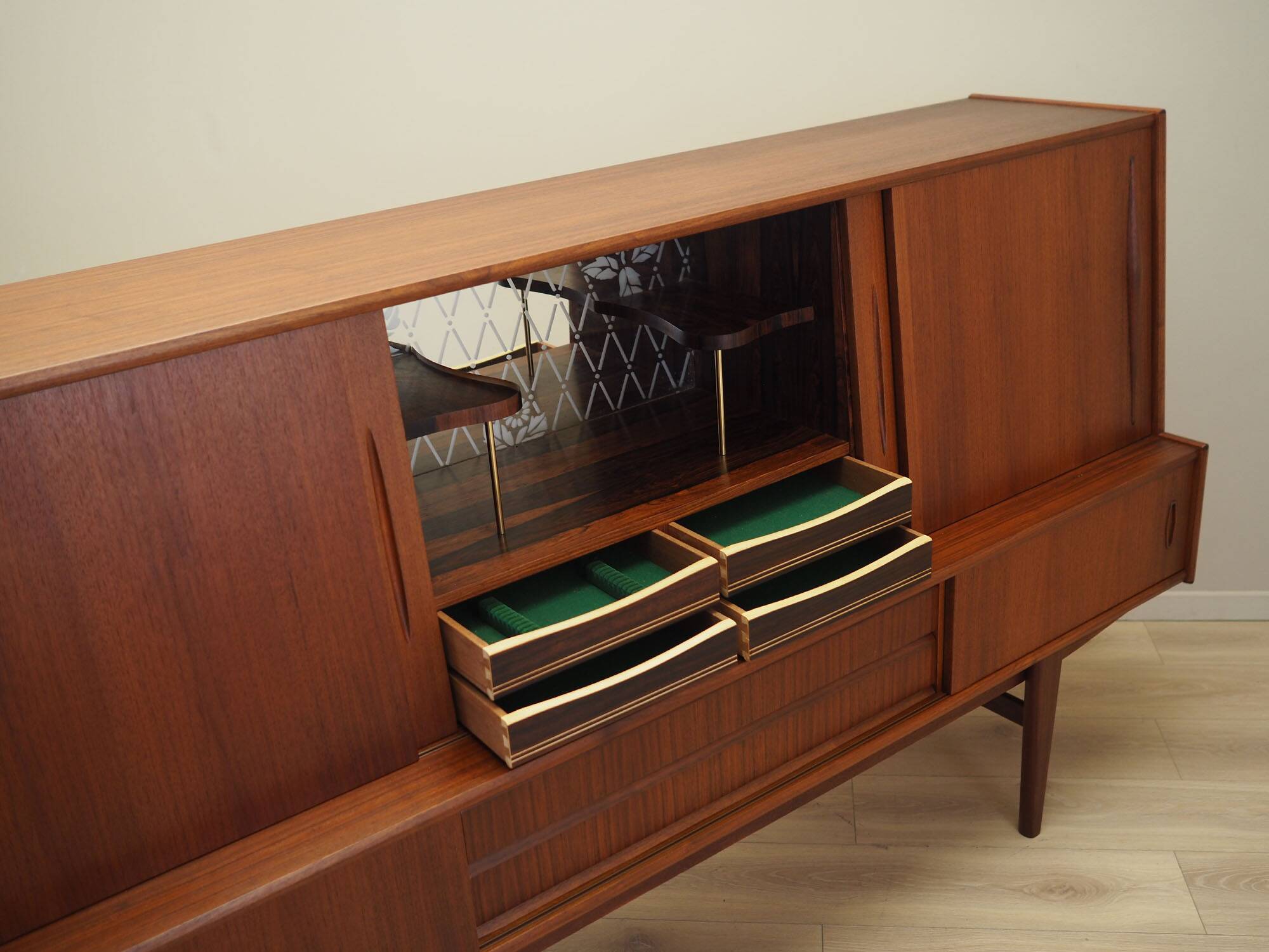 Teak highboard, Danish design, 1970s, production: Denmark