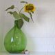 XXL demijohn / vintage clear green bottle / hand blown glass / floor vase