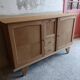 Enfilade 50/60 in solid oak and marquetry.