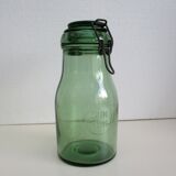 Old green glass jar, "DURFOR"