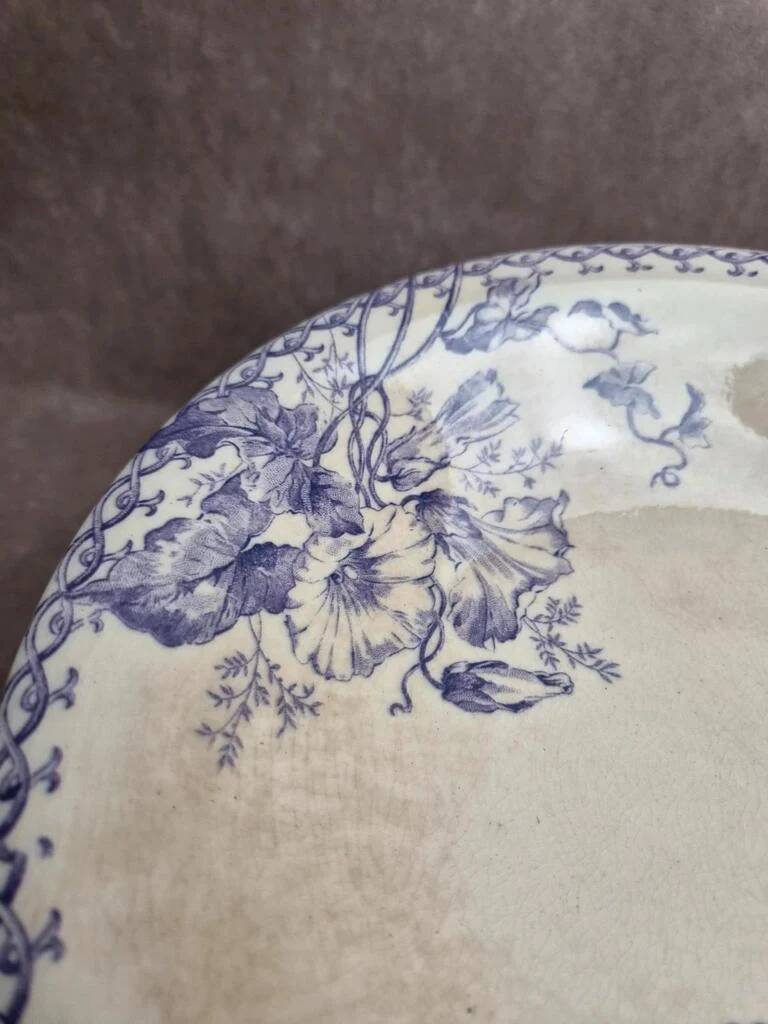Compotier sur pied ancien Gien Terre de Fer modèle Juillet
