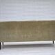 1960s, Danish 3-seater sofa, light green furniture velour.
