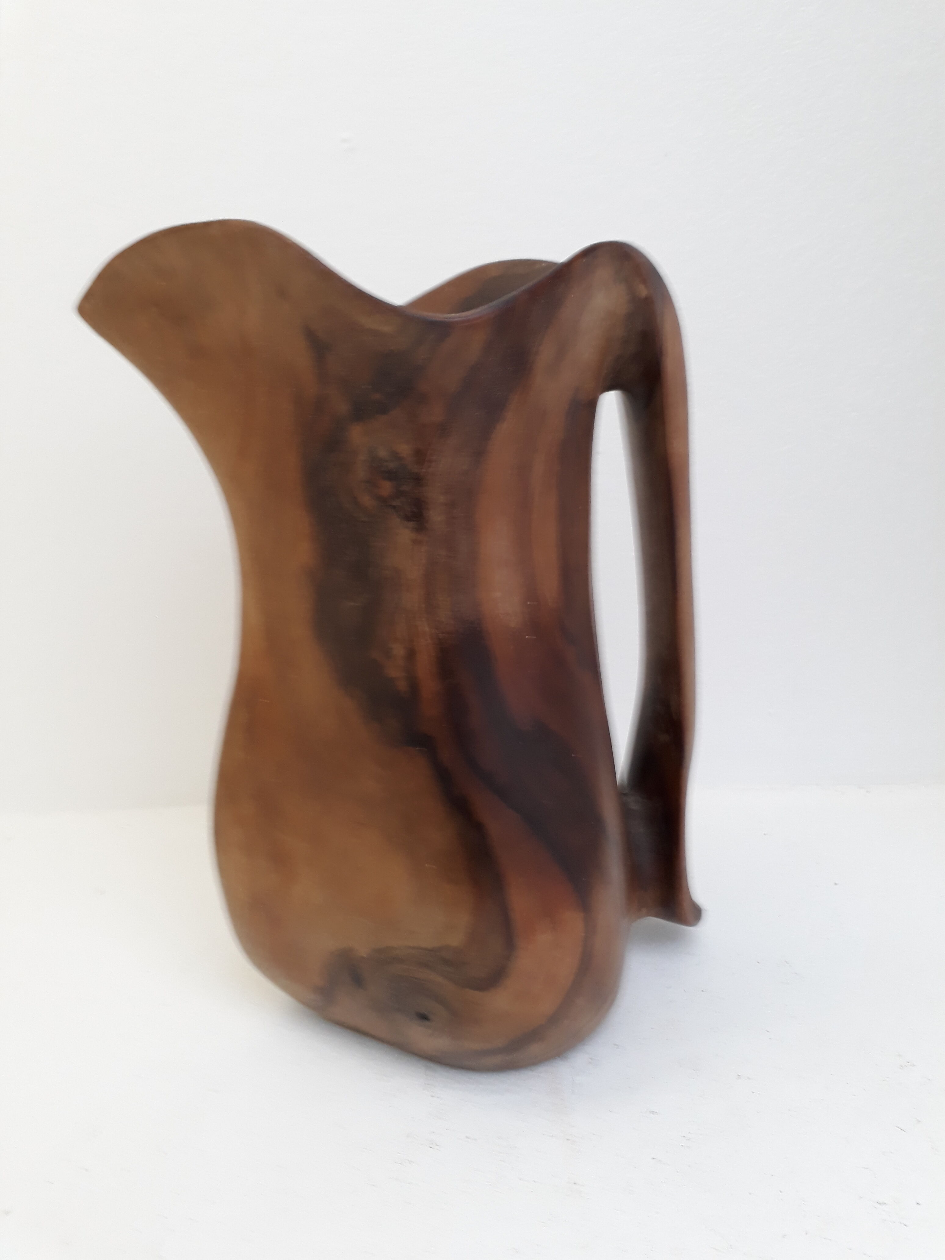 Pitcher free form 1960 wooden