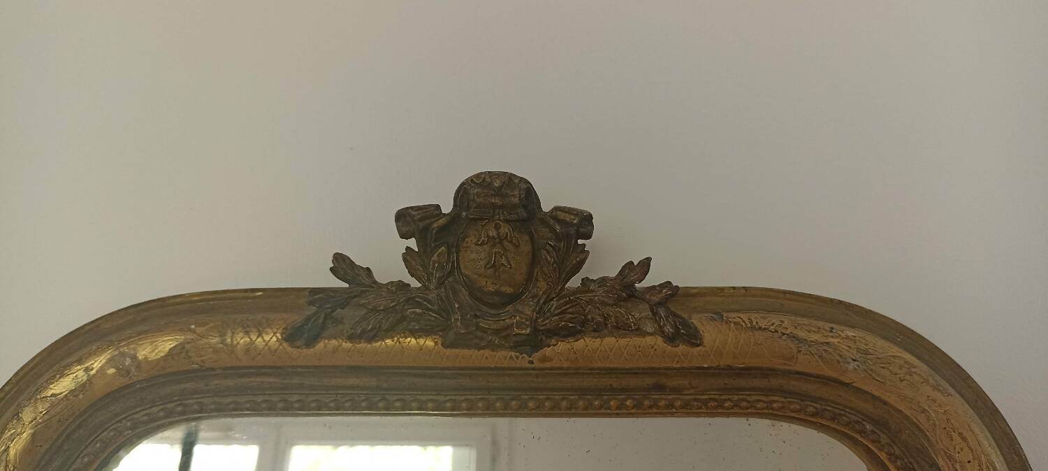 Louis-Philippe gilded mirror with pediment