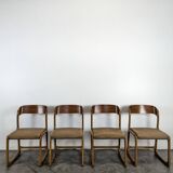 Set of 4 Baumann sled chairs