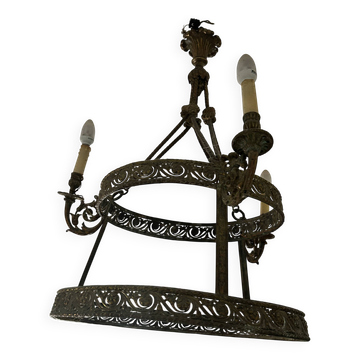Brass chandelier from the early 20th century.