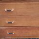 Vintage chest of drawers in golden oak from the 50s with 3 drawers and spindle-legged shelf