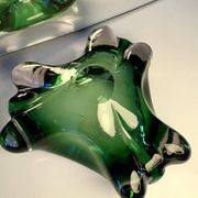 Green Murano glass ashtray/trinket dish from 1970.