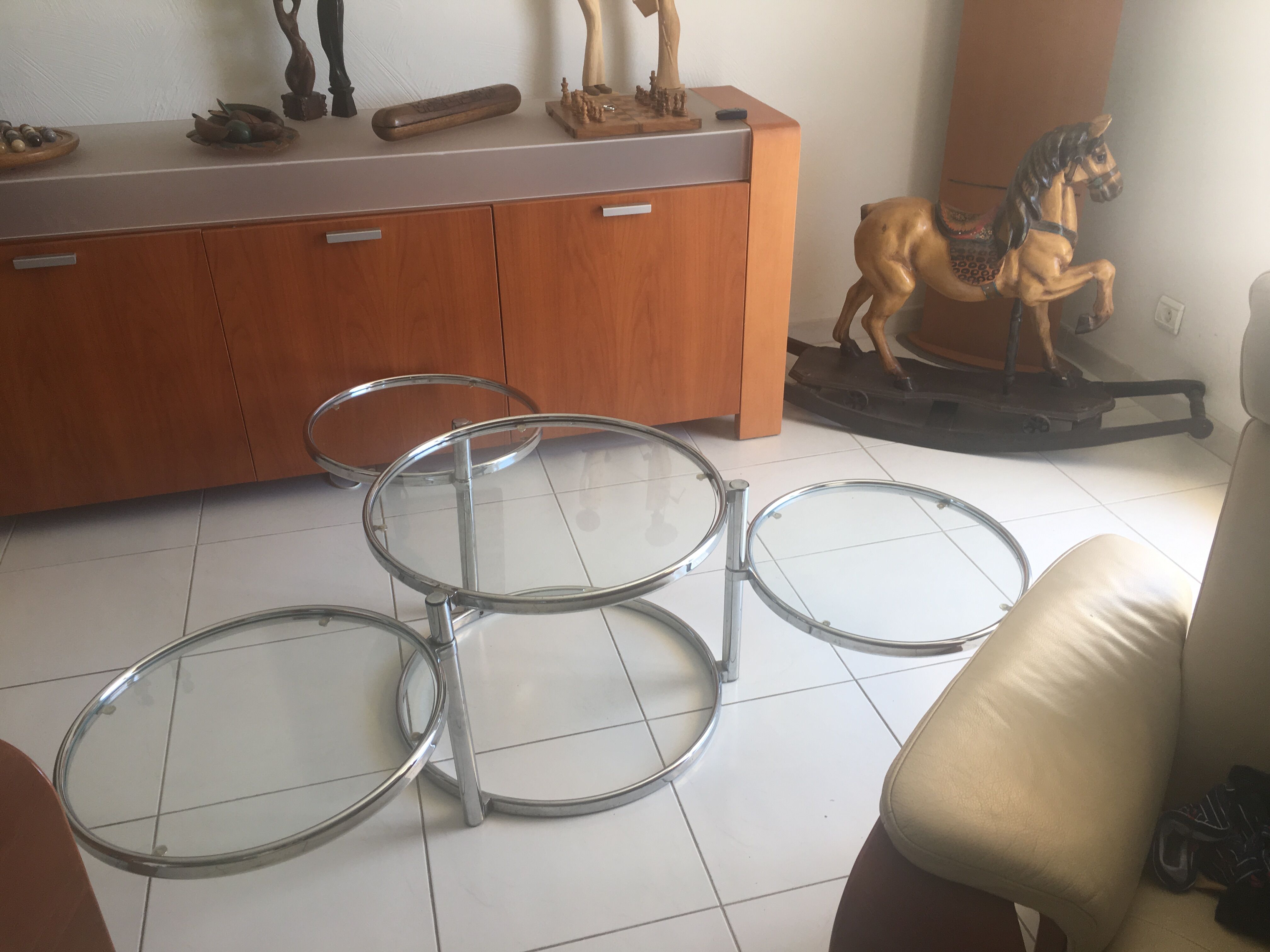 Table basse 4 plateaux vintage