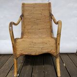 Pair of Vivai del Sud rattan wicker bamboo chairs
