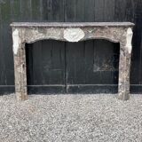 Fireplace Louis XV In Marble Of Waulsort, Levanto And White Statuary, XVIIIth Century