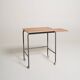 Table d'appoint scandinave vintage avec étagère escamotable