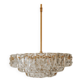 Italian Kinkeldey chandelier from the 1970s with glass panels.