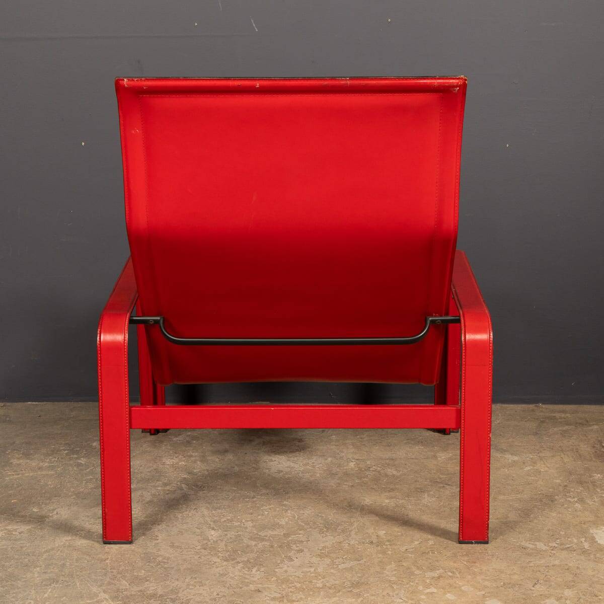 20thC Italian Red Leather Chair By Toussaint & Angeloni For Matteo Grassi