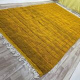 Traditional yellow Moroccan wool rug size 150 x 250 cm