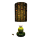 Green totem lamp, vintage afro-pop psychedelic lampshade.