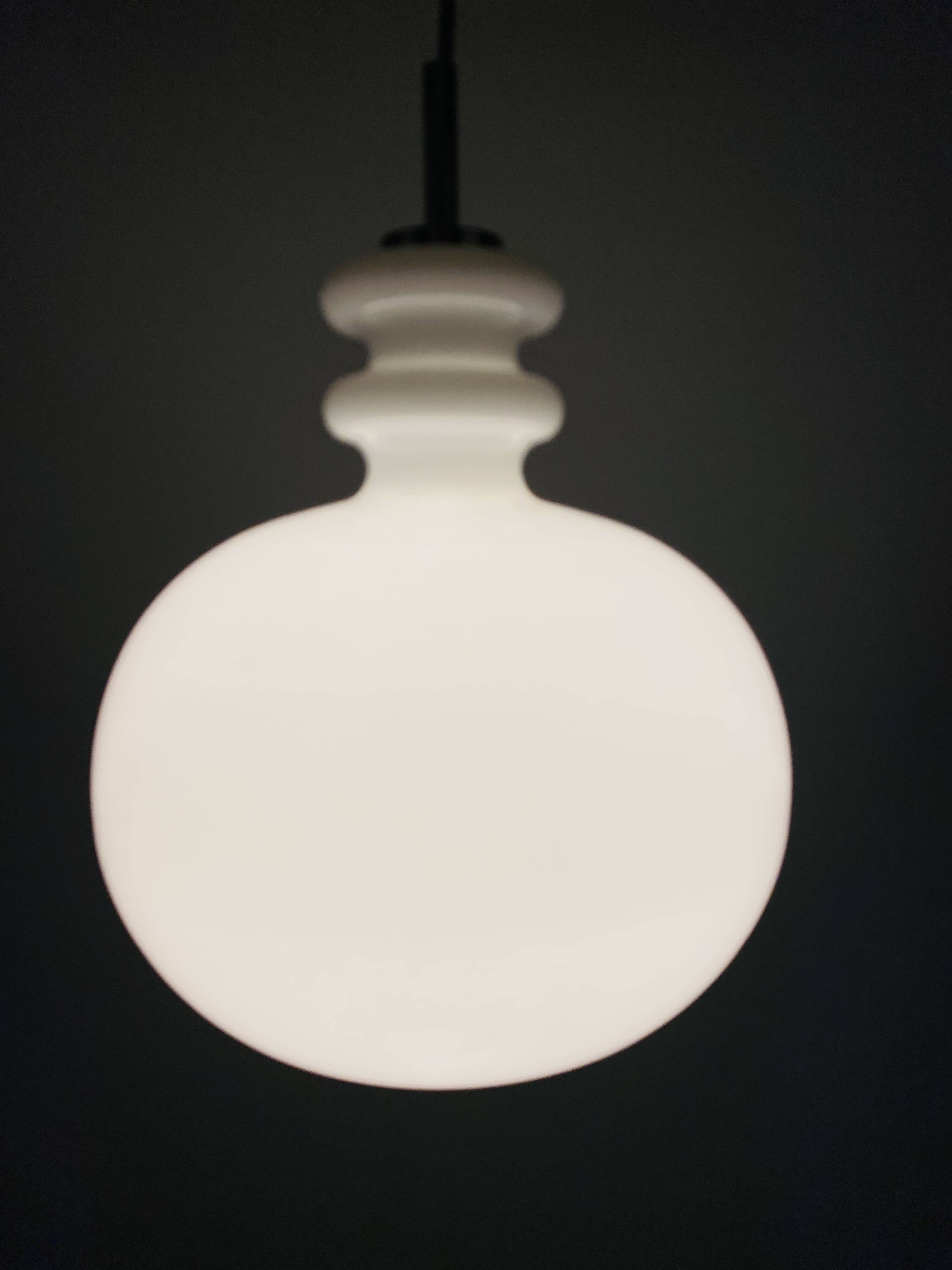 Large white glass chandelier XL by Peill and Putzler