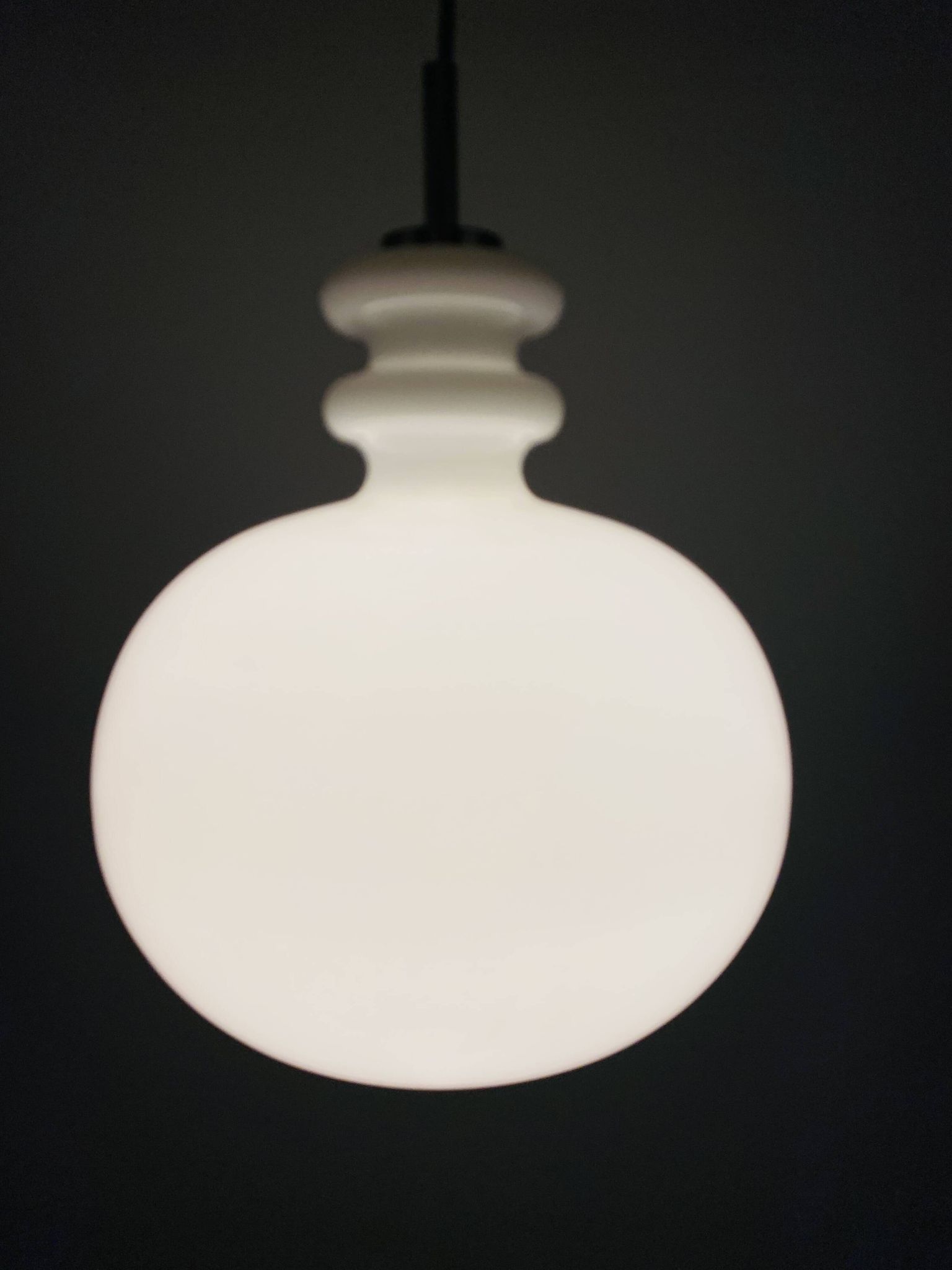 Large white glass chandelier XL by Peill and Putzler