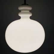 Large white glass chandelier XL by Peill and Putzler