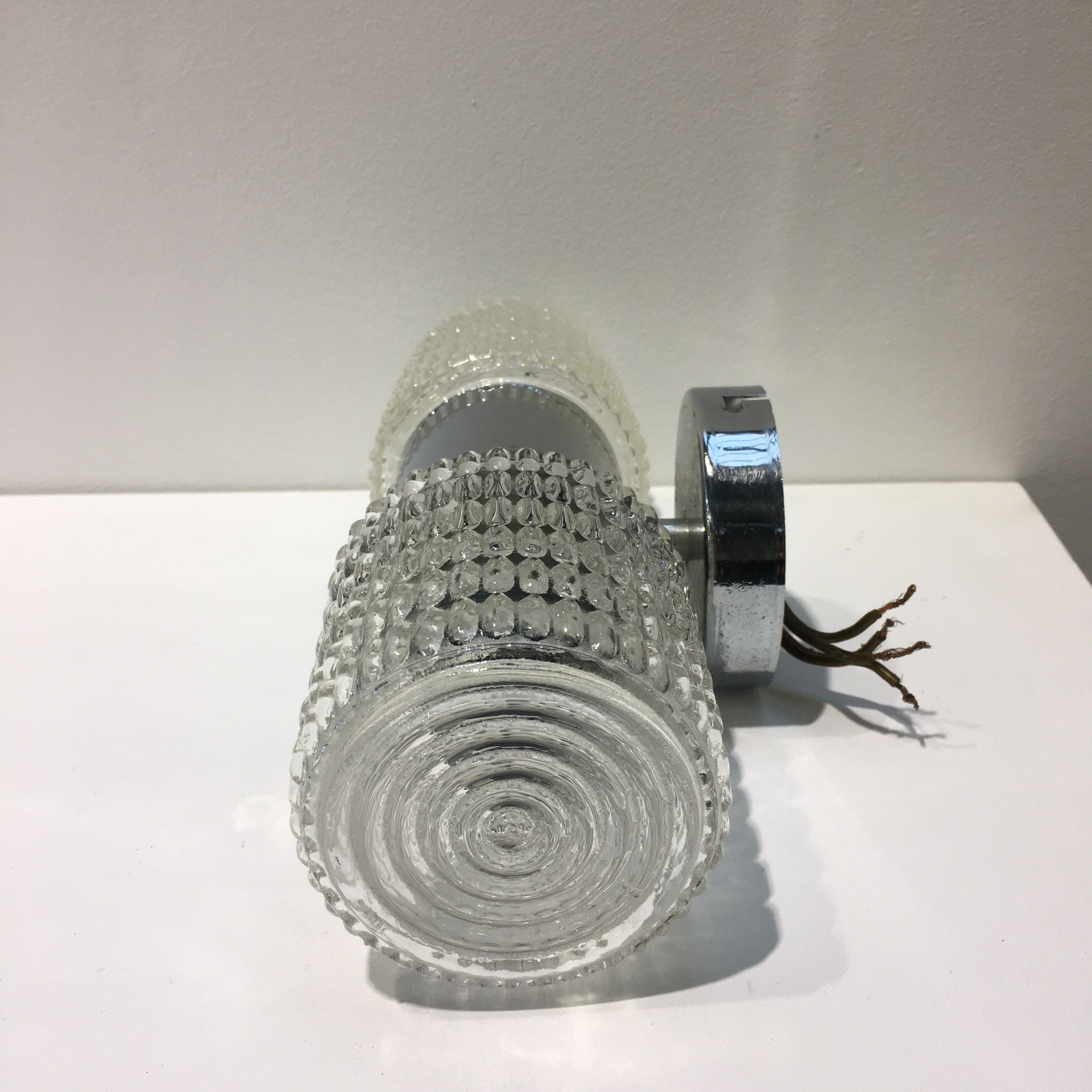 Wall lamp double lights chrome and glass 70s