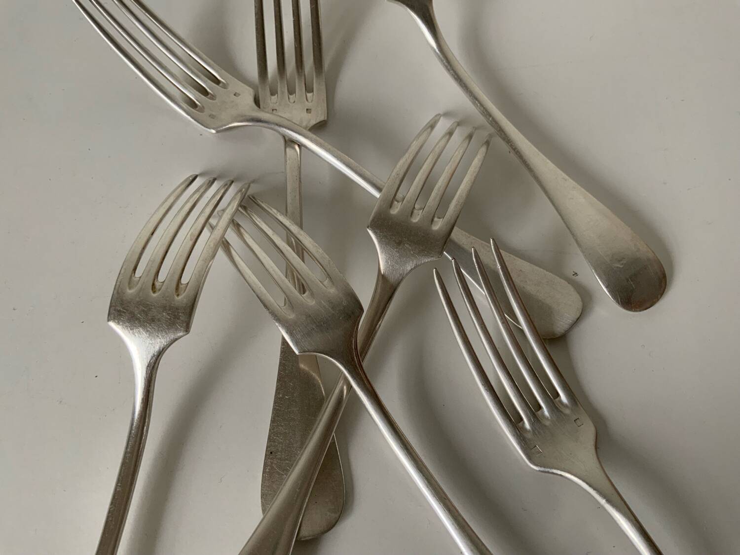 Silver-plated forks