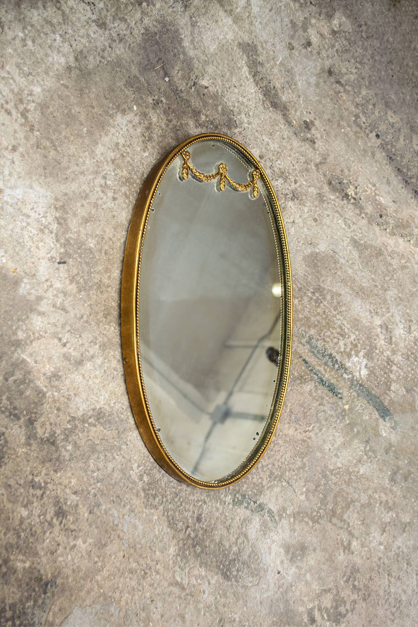 Specchio con cornice in ottone  Italia Anni '50