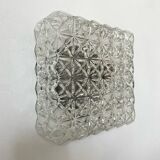 Vintage square molded glass ceiling light