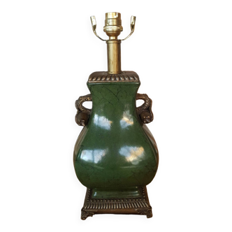 Green marble effect ceramic lamp base