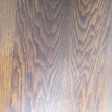 Vintage oak table with tapered legs.