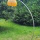 Arco telescopic design floor lamp from the 70s, marble base, chrome rod, plastic lampshade