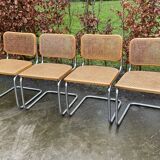 Suite of 4 vintage Chairs model Cesca designed by Marcel Breuer Design