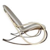 Chaise berçante vintage suisse par Paul Tuttle pour Strässle, années 1970.