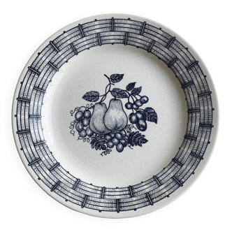 Assiette en porcelaine vintage à motif de fruits