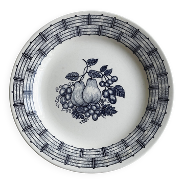 Vintage porcelain plate with fruit pattern