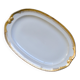 Large oval dish with gold trim in Limoges porcelain by Peconnet.