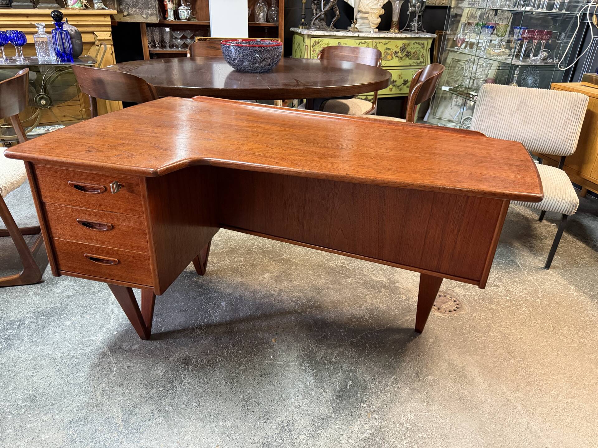 Boomerang desk double-sided by goran strand circa 1960 sweden