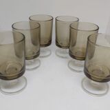 Smoked brown digestive glasses from the 70s