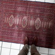 Handmade vintage Uzbek Bukhara rug 95cm x 157cm, 1950s