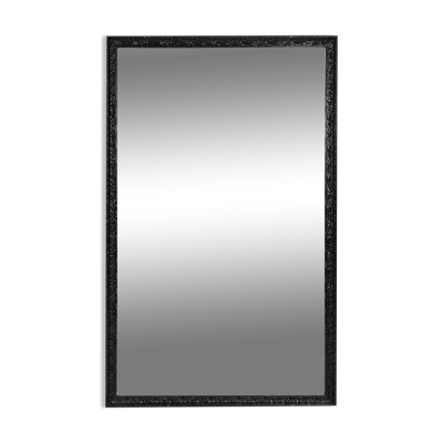 Grand miroir de cheminée baroque en chêne noir, France vers 1850