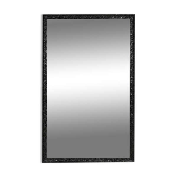Grand miroir de cheminée baroque en chêne noir, France vers 1850