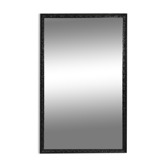 Baroque black large oak fireplace mirror, France ca. 1850