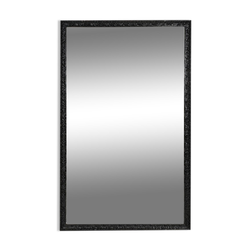 Baroque black large oak fireplace mirror, France ca. 1850
