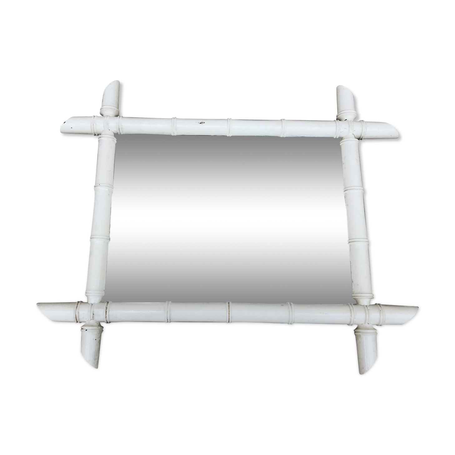 Mirror old wood bamboo 60s - 53x44cm
