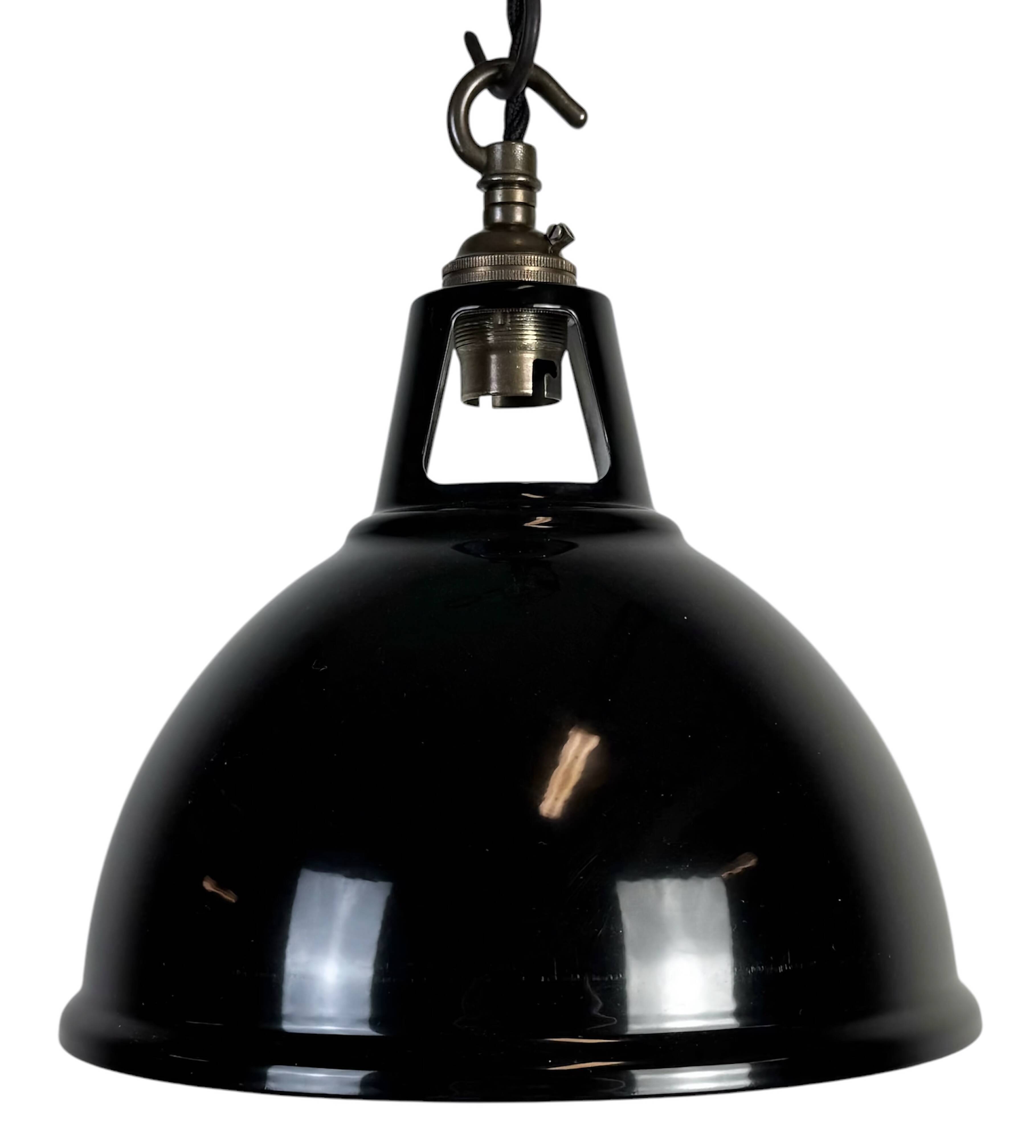 Vintage Industrial Black Painted Pendant Lamp