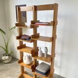 Bookcase on solid beech legs from the 80s