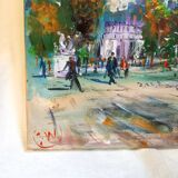 Oil on canvas, a public garden, signed Jacques Wallart.