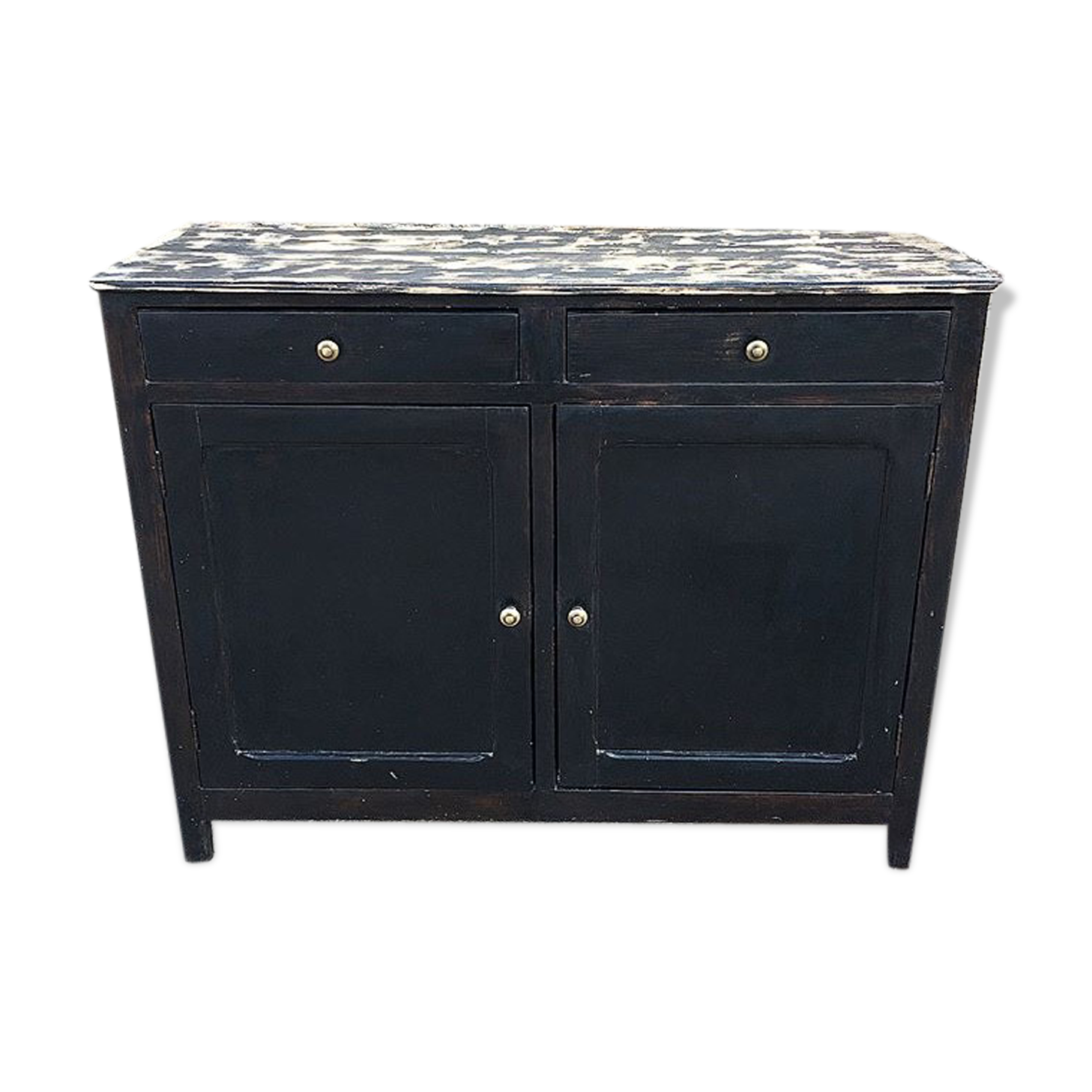 Old black buffet wood tray patina